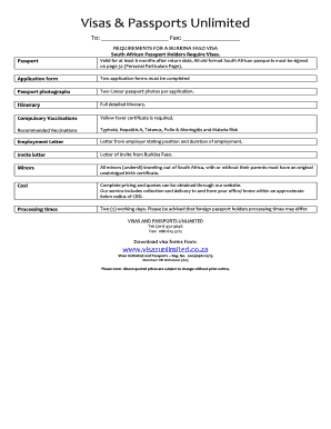 Burkina Faso Visa Application Requirements