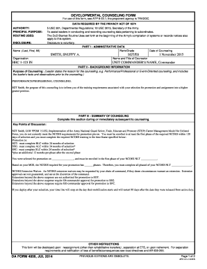 Developmental Counseling Form