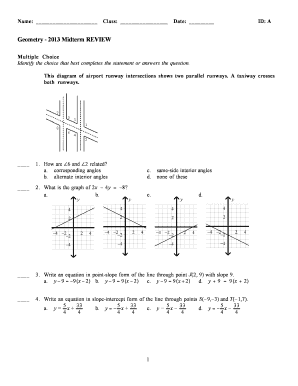 Geometry 2013 Midterm Review