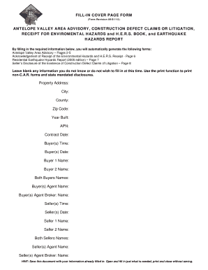Antelope Valley Real Estate Disclosure Form