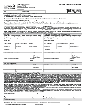 Credit Card Application Form