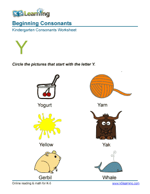 Kindergarten Consonants Worksheet