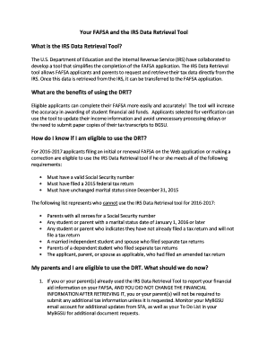 IRS Data Retrieval Tool for FAFSA
