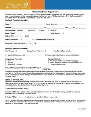 Retiree Distribution Request Form