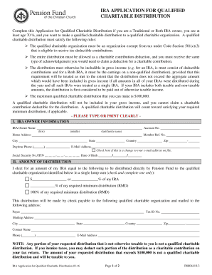 IRA Application for Qualified Charitable Distribution