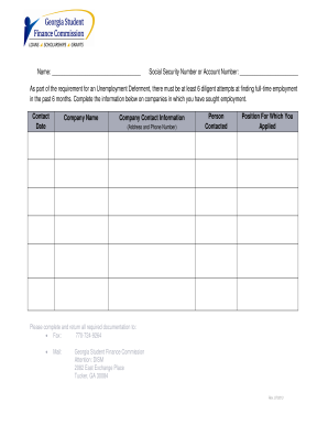 Unemployment Deferment Application Form