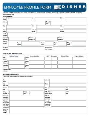 Employee Profile Form
