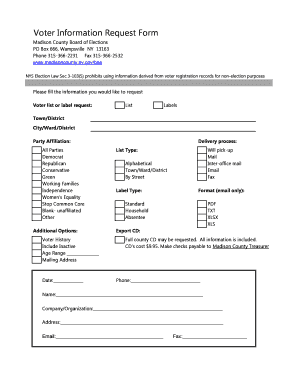 Voter Information Request Form