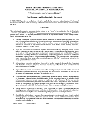 Non-Disclosure and Confidentiality Agreement
