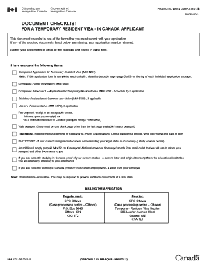 Document Checklist for Temporary Resident Visa in Canada