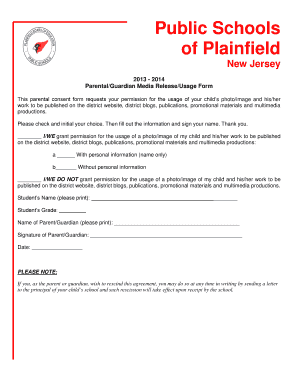 Parental Media Release Form