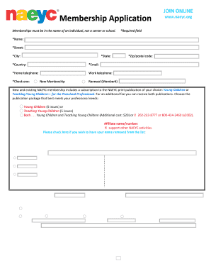 NAEYC Membership Application Form