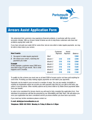 Arrears Assist Application Form - Portsmouth Water - - portsmouthwater co