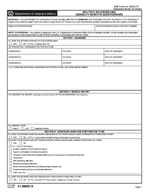 Multiple Sclerosis Disability Benefits Questionnaire