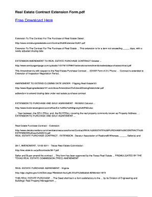 Real Estate Contract Extension Form