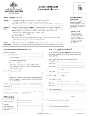 Australian Visa Medical Examination Form 26