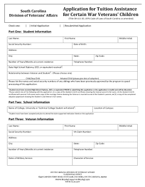 South Carolina Tuition Assistance Application