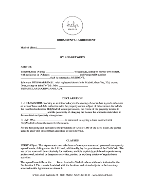 Contrato de alquiler de habitación