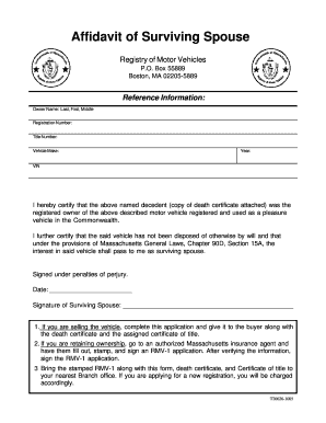 Affidavit of Surviving Spouse