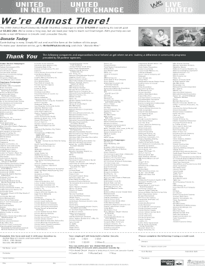 United Way Donation Form