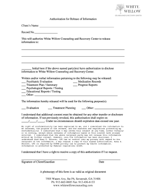 Authorization for Release of Information