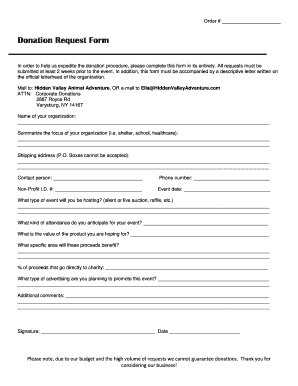 Donation Request Form