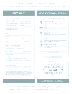 Sylvester Manor Donation Form