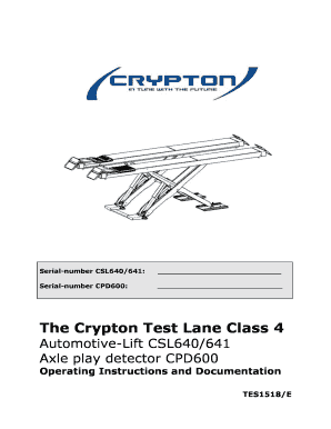 Crypton Automotive Lift Operating Instructions