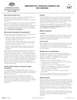 Australia Temporary Residence Visa Application