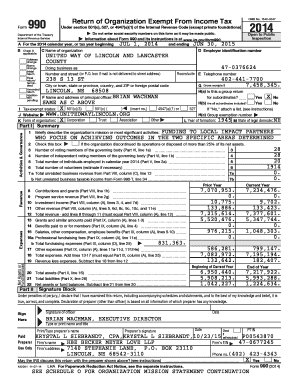Form 990 Return of Organization Exempt From Income Tax