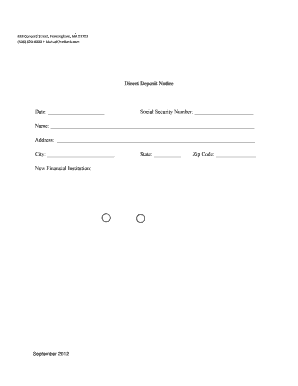 Direct Deposit Authorization Form