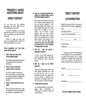 Direct Deposit Authorization Form
