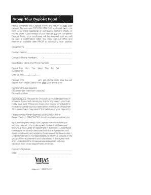 Group Tour Deposit Form