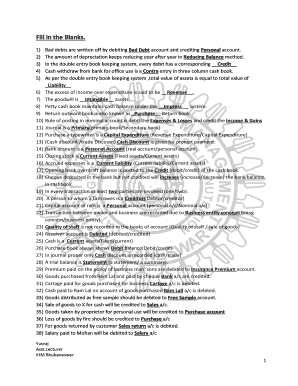 Accounting Fill-in-the-Blank Questions
