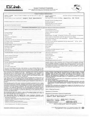 Texas Lease Contract Guaranty