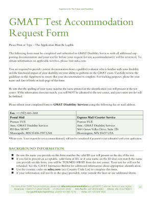 GMAT Test Accommodation Request Form