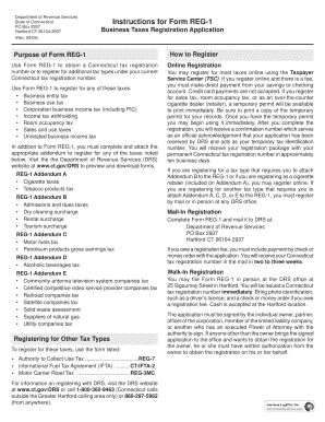 Connecticut Business Taxes Registration Application