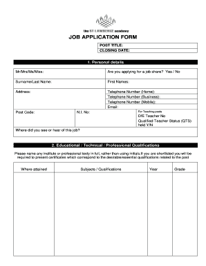 Job Application Form