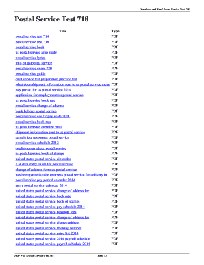 718 postal test form
