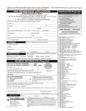 AWS Individual Membership Application