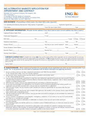 ING Life General Agent Contracting Checklist