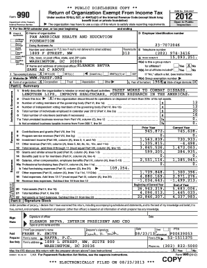 Form 990 2012 Tax Return