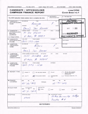 Texas Ethics Commission Campaign Finance Report