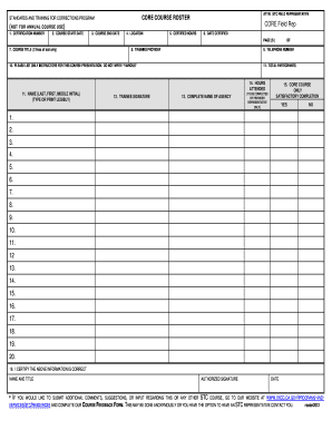 Corrections Program Core Course Roster