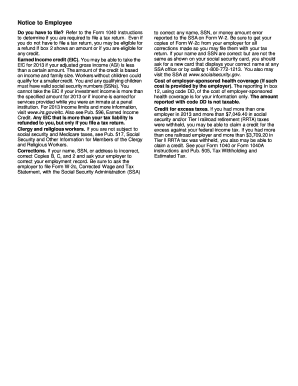 IRS Notice to Employee