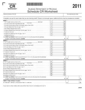 Alabama Schedule CR Worksheet