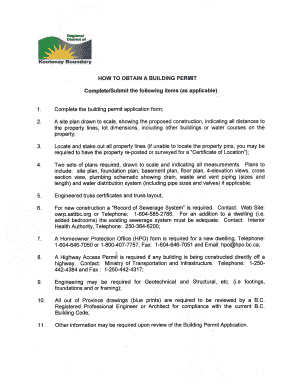 Building Permit Application