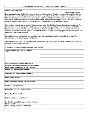 Tax Information Disclosure Authorization