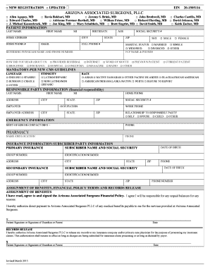 Arizona Associated Surgeons Patient Registration Form