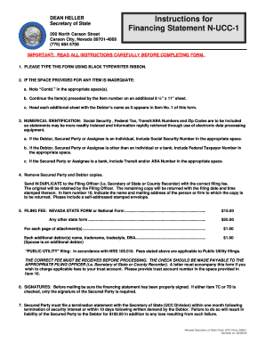 Nevada UCC-1 Financing Statement